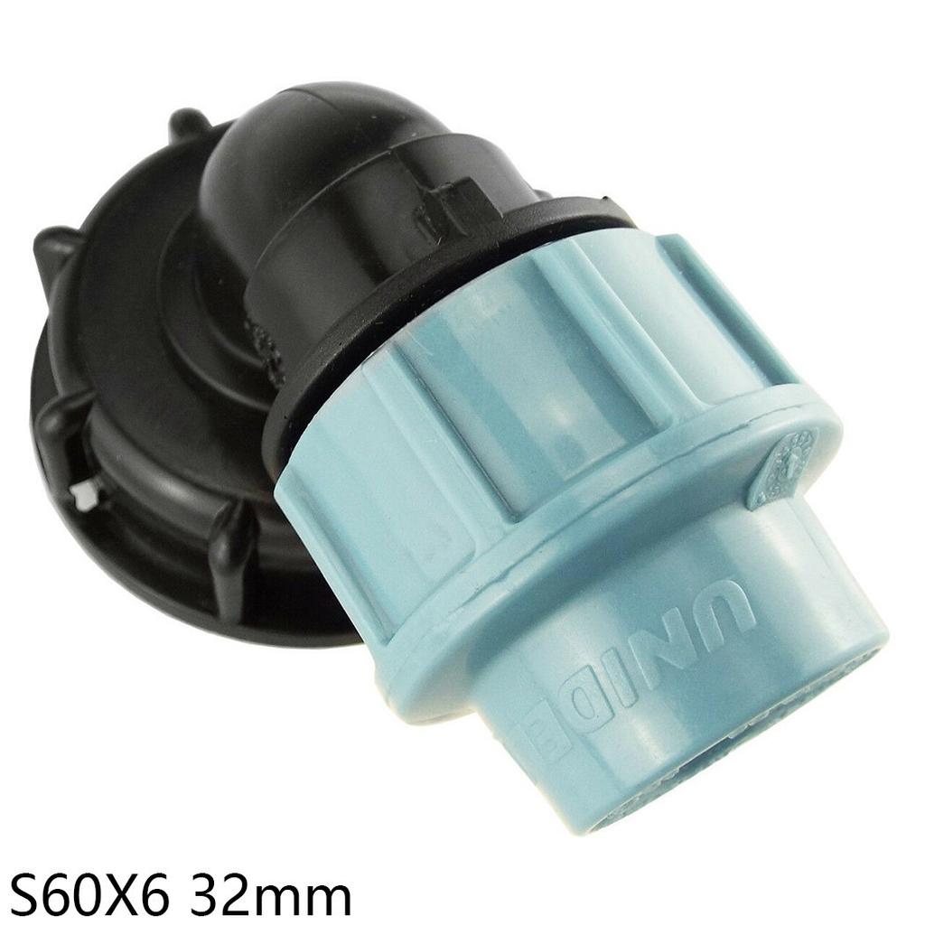 IBC Tank Adapter S60X6 To MDPE Elbow Pipe Fitting 32mm Garden Hose Faucet