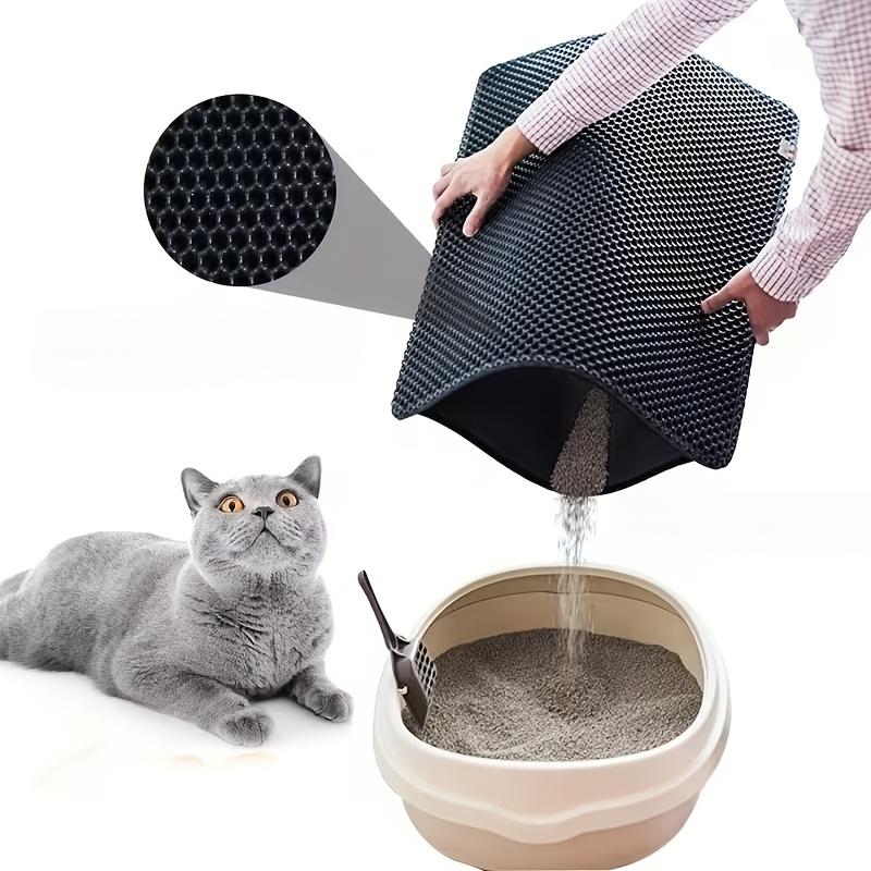 2PCS Double Layer Honeycomb Cat Litter Mat, Washable Foldable Detachable Anti-Splash Kitty Litter Trapping Pad