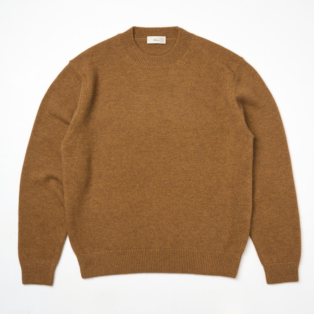 VERNO 24Fw Fox Crew-Neck Knit Lux-Brown