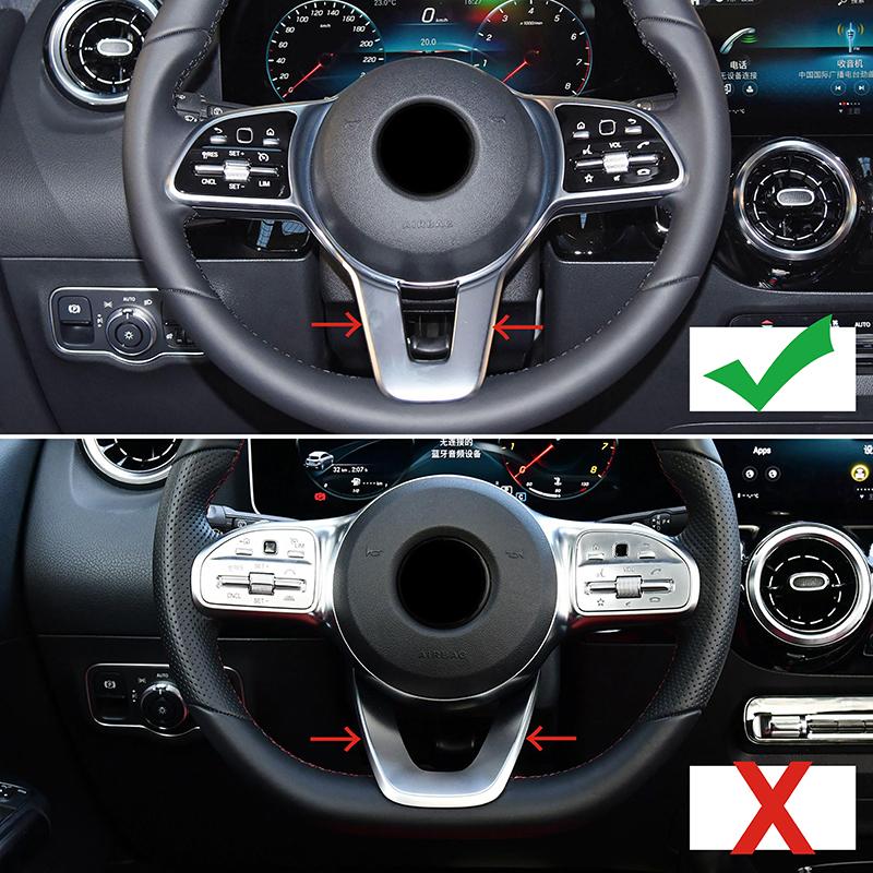 Car Steering Wheel Frame Trim For Mercedes Benz A B C GLB Class W177 W247 X247 - Carbon Fiber Color Interior Accessories
