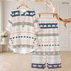 Women Plus Size Printed Two Piece Set Round Neck 3 4 Sleeve High Low Top Wide Leg Pants