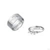 Fashion Hollow Matching Rings Set for Teen Girls Mens Engagement Adjustable Open Punk Jewelry