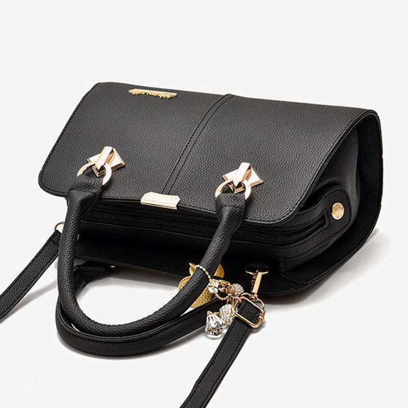 2025 New Handbags Large-capacity PU Waterproof Shoulder Bag Multi-layered Zipper Crossbody Bag Leisure Commuter Messenger Bag with Pendant