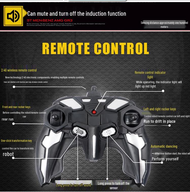 1:12 Remote Control Gesture Sensing Transforming Car Toy - 677 Transforming Robot