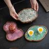 Red Raindrop Retro Chinese Solid Wood Tea Set