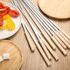 IMEEA Stainless Steel BBQ with Wooden Flat Long for and Outdoor with Storage Skewers, 10-Piece Set, 60cm, Handles, Design, Skewers, BBQ, Camping,