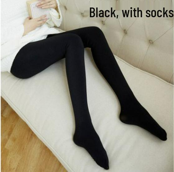 

Women s Flesh-Colored High-Waisted Stirrup Leggings: Black Skin Tone, Plus Velvet Thick, Winter Wear 100g -brushed
