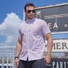 Plus Size Summer Plaid Shirt - Multicolor Short-Sleeve, Trendy Fit