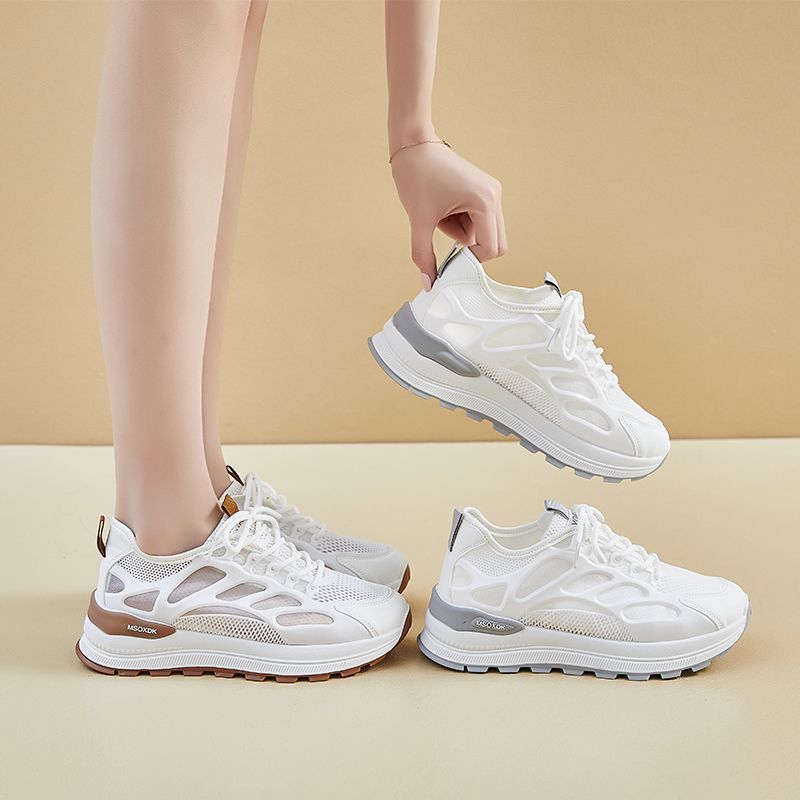 Sneaker Damen 2025 neu Frühling leichte weiche Sohle keine müden Füße Forrest Gump Schuhe Plateau Dad Schuhe Reise vielseitig