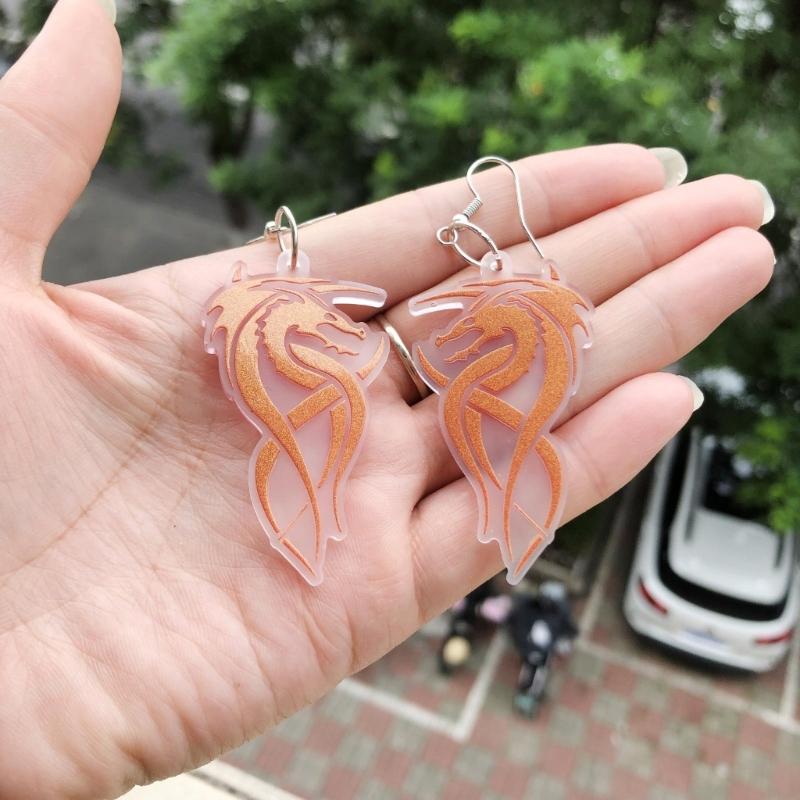 6Pcs Epoxy Assembled Molds Geometric Dragon Shape Earrings Pendant Mold Phone Keychain Pendant Silicone Mold for Decor