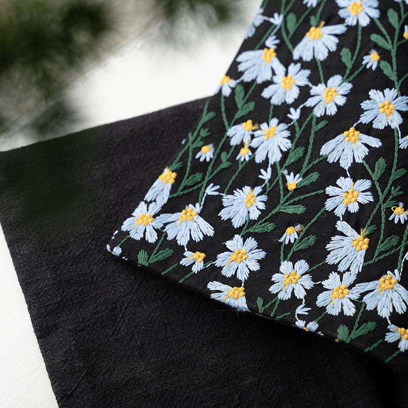 National wind cotton cloth flower embroidery dry bubble mat Chinese zen tea ceremony accessories tablecloth tea mat