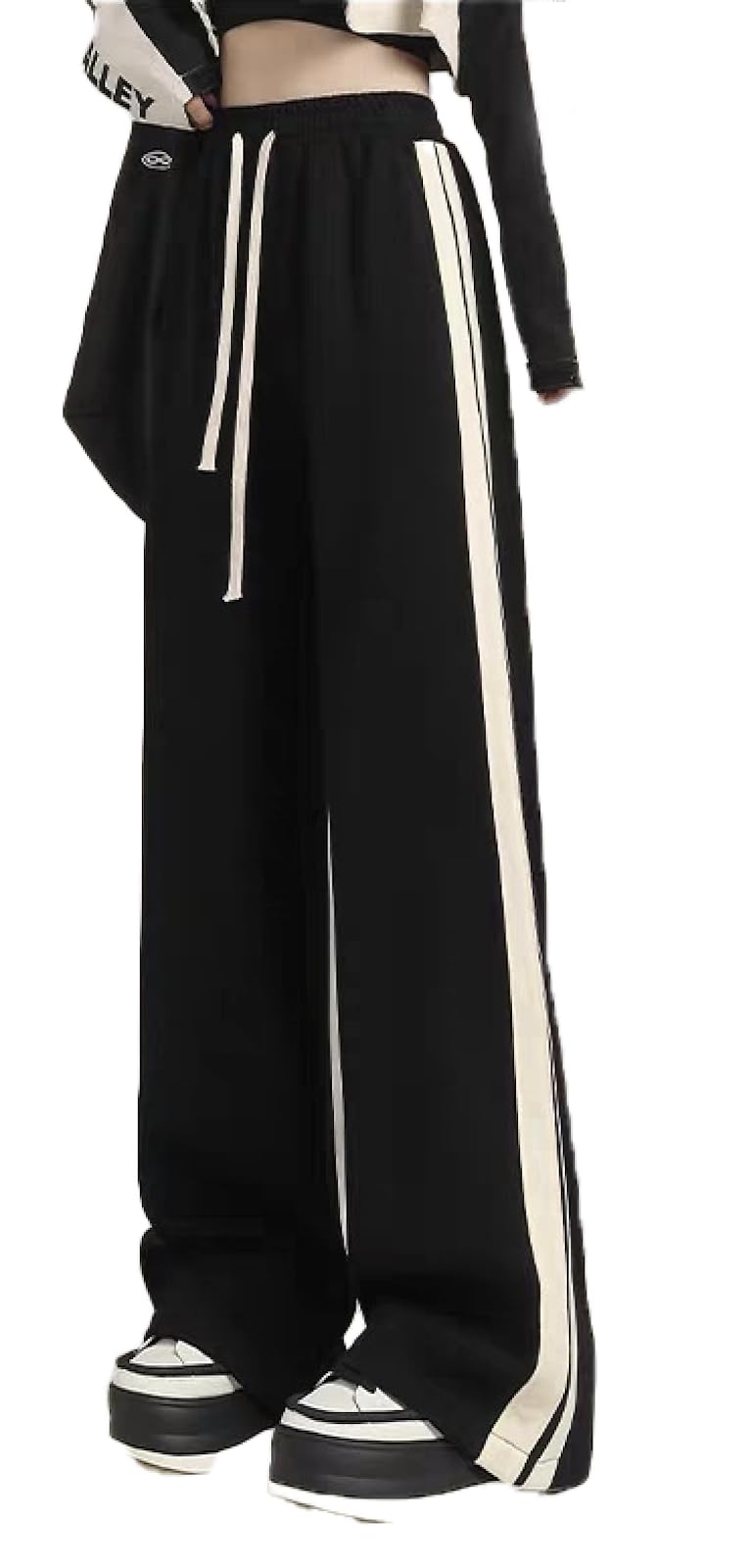 

WesRiva Jersey Long Straight Plus Loose Available in Two Beautiful and Popular Fitness Women s Sweatshirt, Pants, Fit, Sizes, Fit, Training, чорний