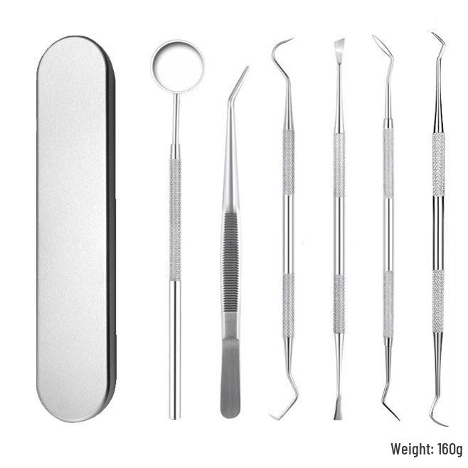 Dental Tools Kit: Stainless Steel Teeth Cleaner, Probe, Pick & Excavator for Oral Care