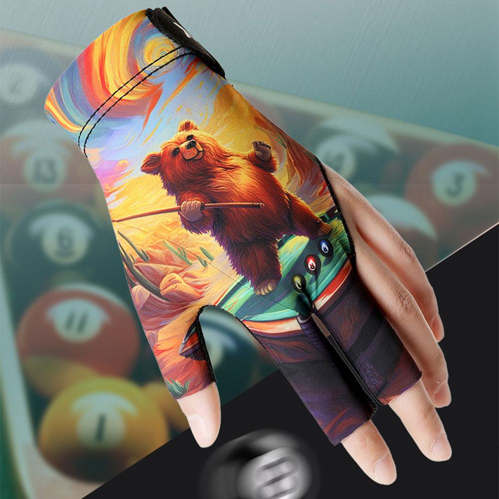 Left Hand Billiard Glove Breathable Pool Cue Glove 3 Finger Billiard Pool Glove for Men Women