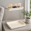 TwoTier Countertop Storage Rack SpaceSaving Organizer with Raised Tray Edges Sturdy Tubular