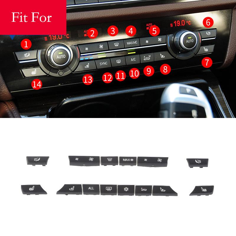 

Для BMW 5 7 серии F10 F01 10-16 серебристо-черный центральный кондиционер, кнопка управления переменным током, замена крышки салона автомобиля 14pcs Black