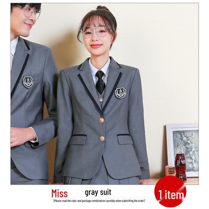 

Unisex College-Style JK Uniform: Pleated Skirt & Suit Set 5XL
