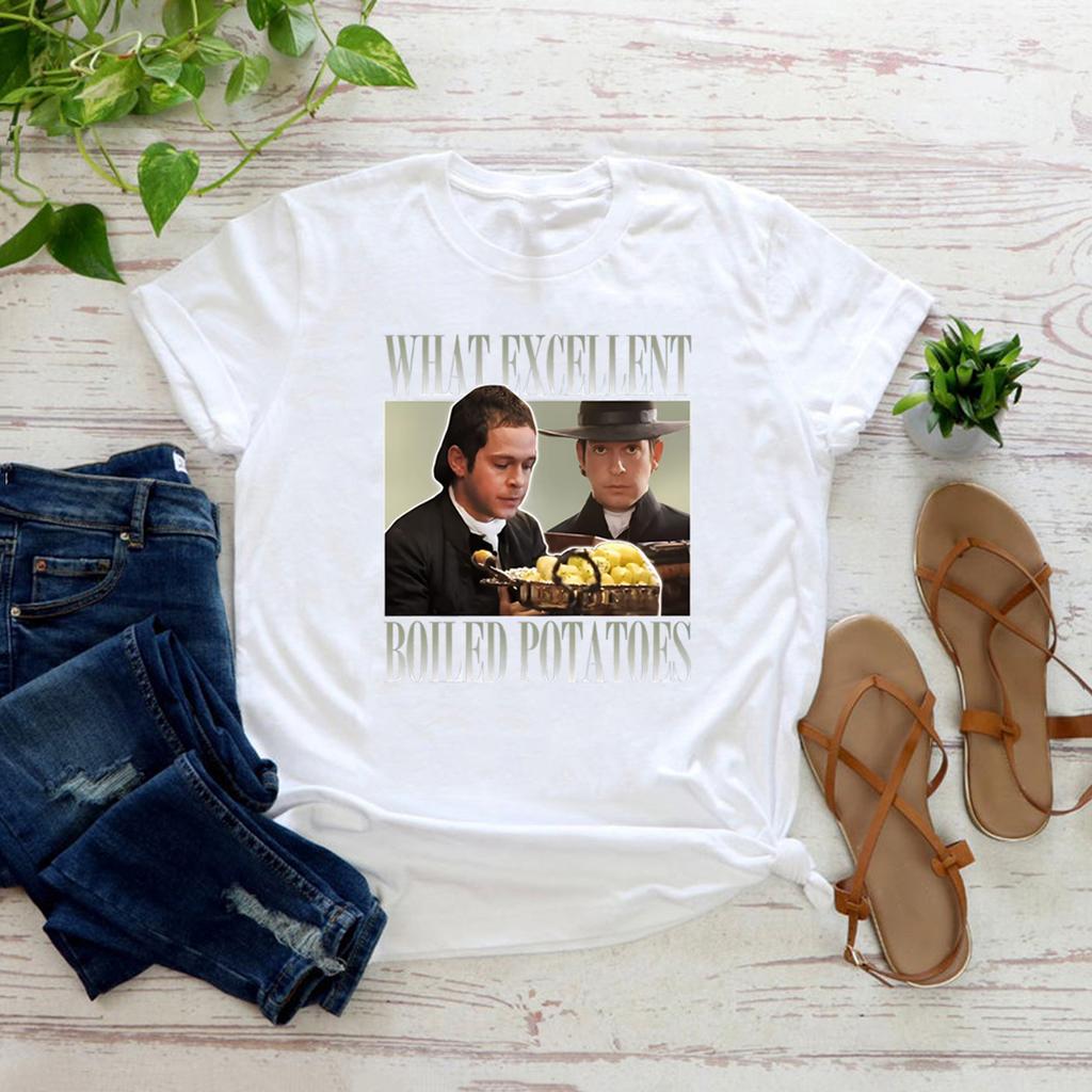 Gekochte Kartoffeln Lustiges Meme T-Shirt Stolz und Vorurteil Tee Damen T-Shirt Fitzwilliam Darcy Shirt Film Grafik-Tee Lässige Oberteile