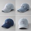 Letter Denim Baseball Cap With Adjustable Fit For Sun Protection And Breathability