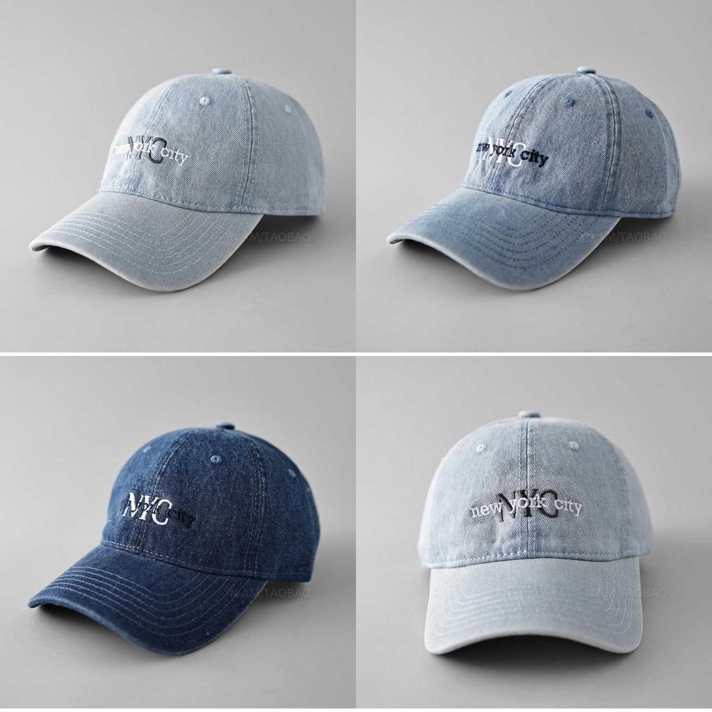 Letter Denim Baseball Cap With Adjustable Fit For Sun Protection And Breathability