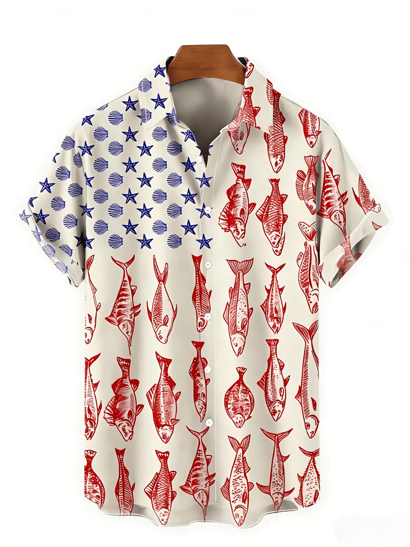 

Fish Star Men s Beach Shirt XL