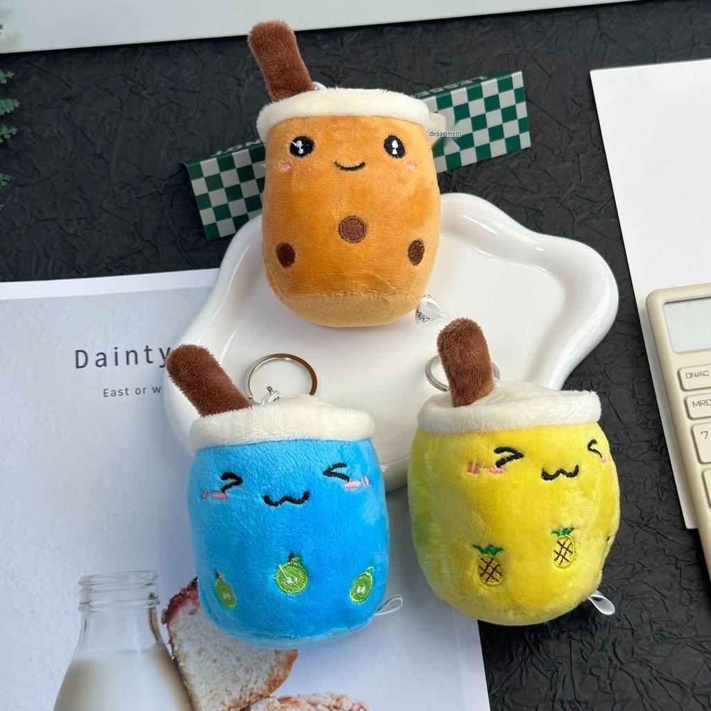 Cross-border Cute Bubble Tea Cup Pendant Keychain - Plush Toy Doll Gift