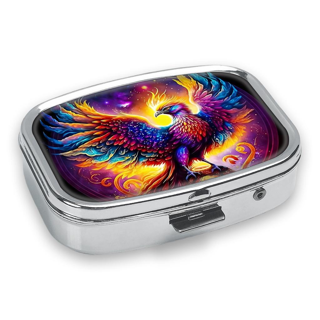2 Bölmeli Taşınabilir Hap Kutusu, Mini Metal İlaç Düzenleyici Kılıfı, Vitaminler, Haplar, Takılar, Seyahat, Günlük Kullanım İçin Sevimli Baskılı Hap Kabı