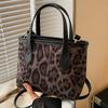 Women Fashion Leopard Print Large Bucket Crossbody Single Shoulder Bag