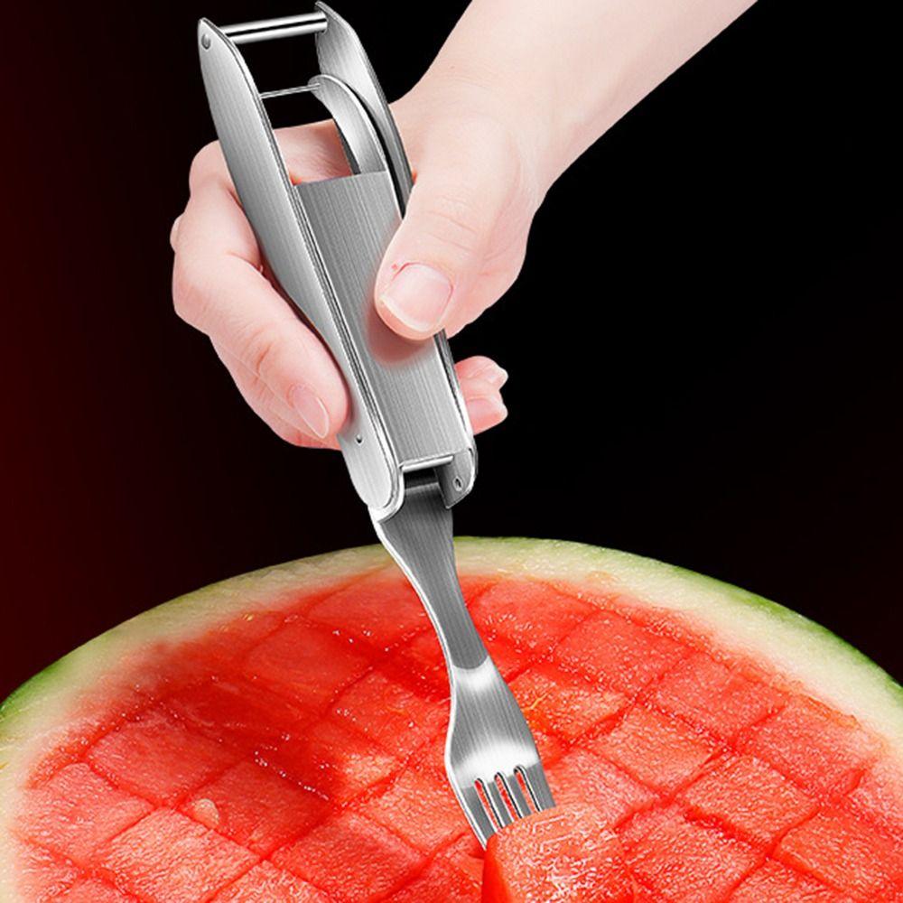 

steel Party 2 in 1 Watermelon Digger Fruit Forks Slicer Watermelon Fork Watermelon Slicer Cutter