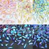 100 st/förpackning Aurora Flatback blandad form Harts Rhinestones Nail Art dekoration