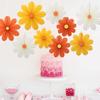 9Pcs/Set Hanging Ornaments Artificial Paper Flowers Decorative  Birthday Decor Supplies