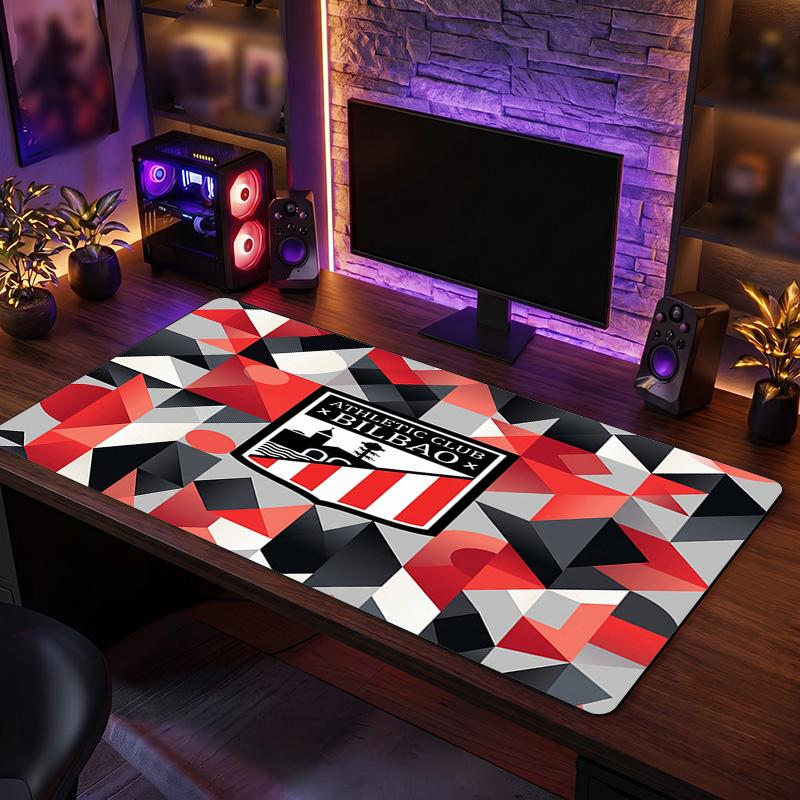 Athletic Bilbao Football Print Large Mouse Pad, Anti-Slip Extended Gaming Desk Mat for Office Home