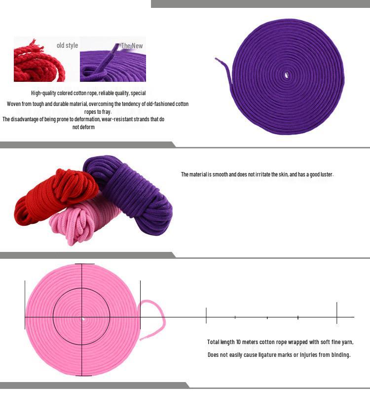 10m SM Restraint Cotton Rope - Adult Bondage and Flirting Toy with Free Shipping
