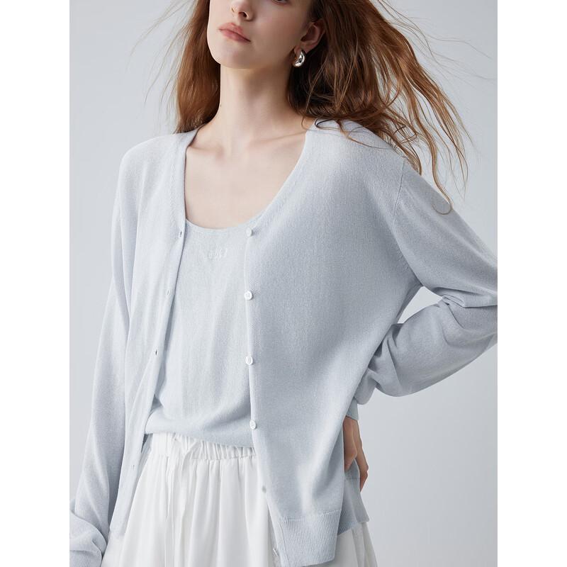 ELLE Women's Tencel Knit Cardigan & Vest Two-Piece Set
