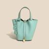 2025 Trending Women's Genuine Leather Cowhide Bucket Bag: Versatile, Top Layer Vegetable Tanned Handbag