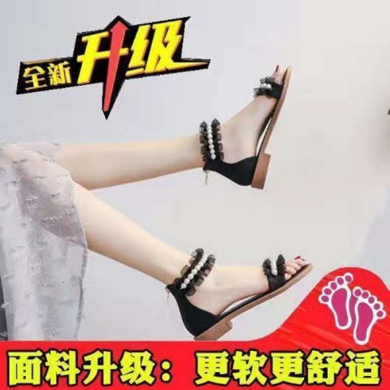 Roman sandals women's 2025 summer new flat-bottomed straps versatile student Korean version of casual fashion beach shoes