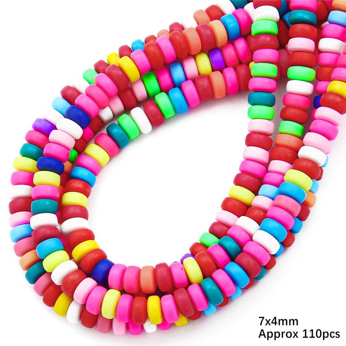 

110 шт./пакет 7x4 мм плоские круглые бусины из полимерной смолы и глины, диск, свободная прокладка, бусины ручной работы для изготовления ювелирных изделий своими руками, браслеты, ожерелья, поделки 39 см/15