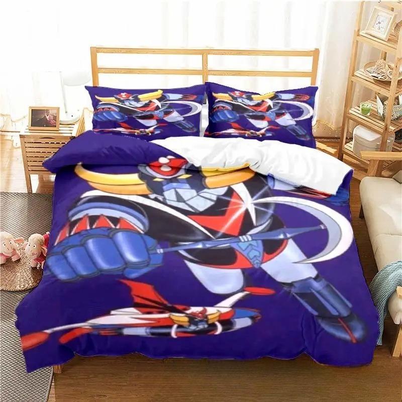

3D-принт Goldorak Grendizer UFO Robot Комплект постельного белья Double Twin King Пододеяльник Одеяло Наволочка Для Мальчиков Девочек Взрослых Спальня 135x200cm 2pcs