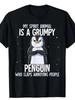 Grumpy Penguin Funny Spirit Animal Humor Graphic T-Shirt Sarcastic Tee