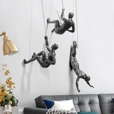 Resin Rock Climbing Figure Porch Stereo Retro Wall Hanging Modern Living Room Background Wall Decoration Statue Home Decoration