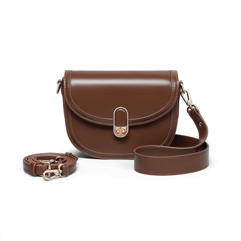 New Women's Crossbody Bag Genuine Leather Saddle Bag Autumn and Winter High-end Versatile Shoulder Bag