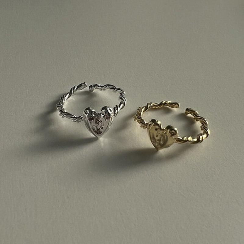mosxe [925silver] Touch heart ring (2color)