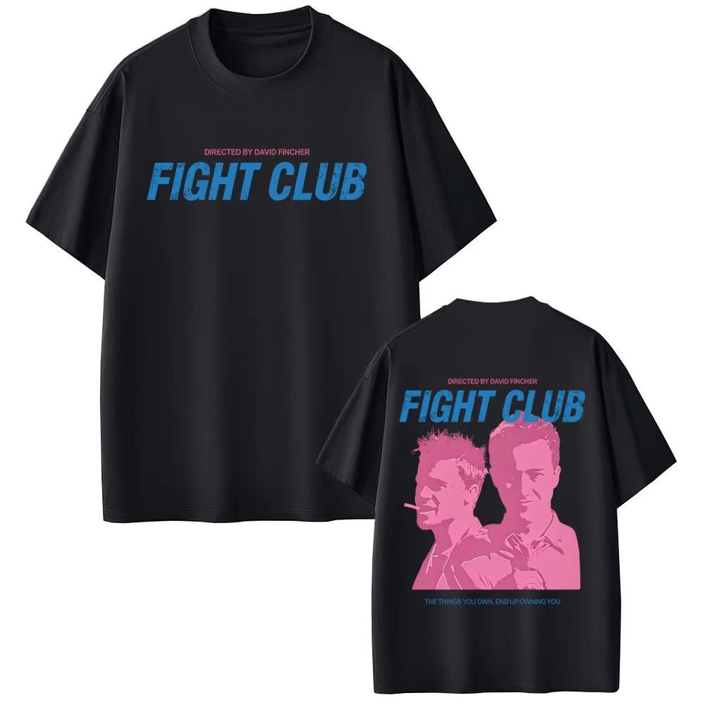 2026 Summer Hot Sale Movie Fight Club Graphic T Shirt Y2k Unisex Unisex Casual Vintage Tshirt Hip Hop Streetwear Oversized Tshirt