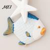 Coastal Style Room Accents Mediterranean Nautical Wall Hanging Decor, Handcrafted Wooden Ocean Ornaments, Decorative Pendants with Sea Animal