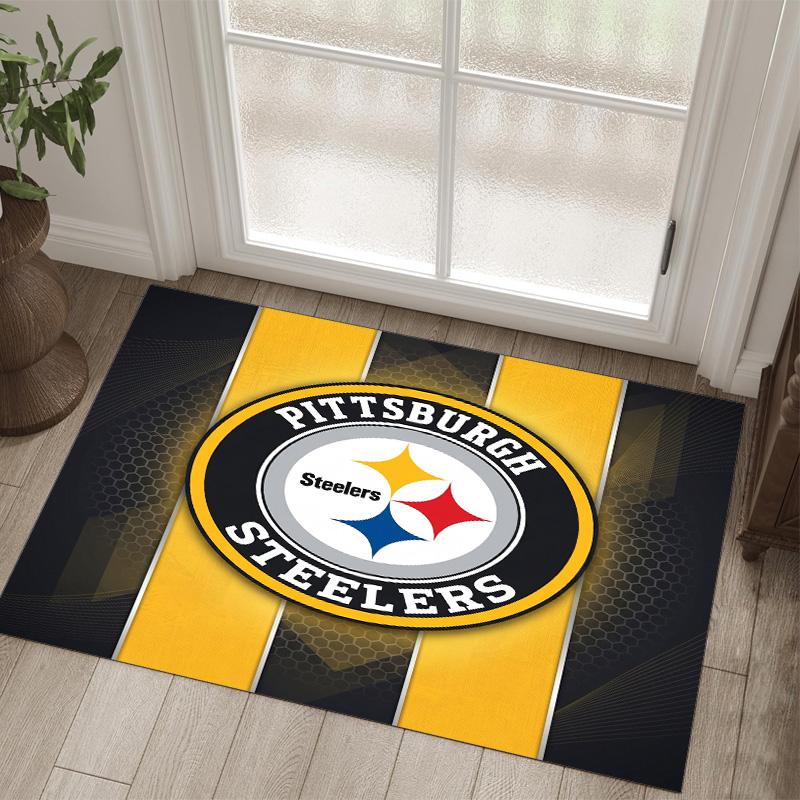 Tappeto in Cristallo di Velluto Design Pittsburgh Steelers Accogliente Non?Tappeto Stampato Antiscivolo per Camera da Letto Soggiorno Ingresso
