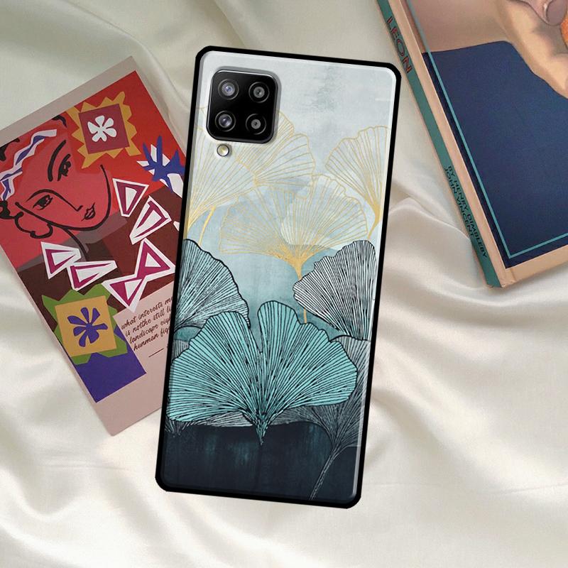 Luxury Ginkgo Leaf Case For Samsung Galaxy A06 A16 A56 A36 A26 A54 A34 A14 A52 A32 A12 A13 A33 A53 A15 A35 A55