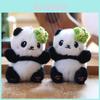 Cute Panda Plush Doll With Short Velvet Fur For School Bag Accessories