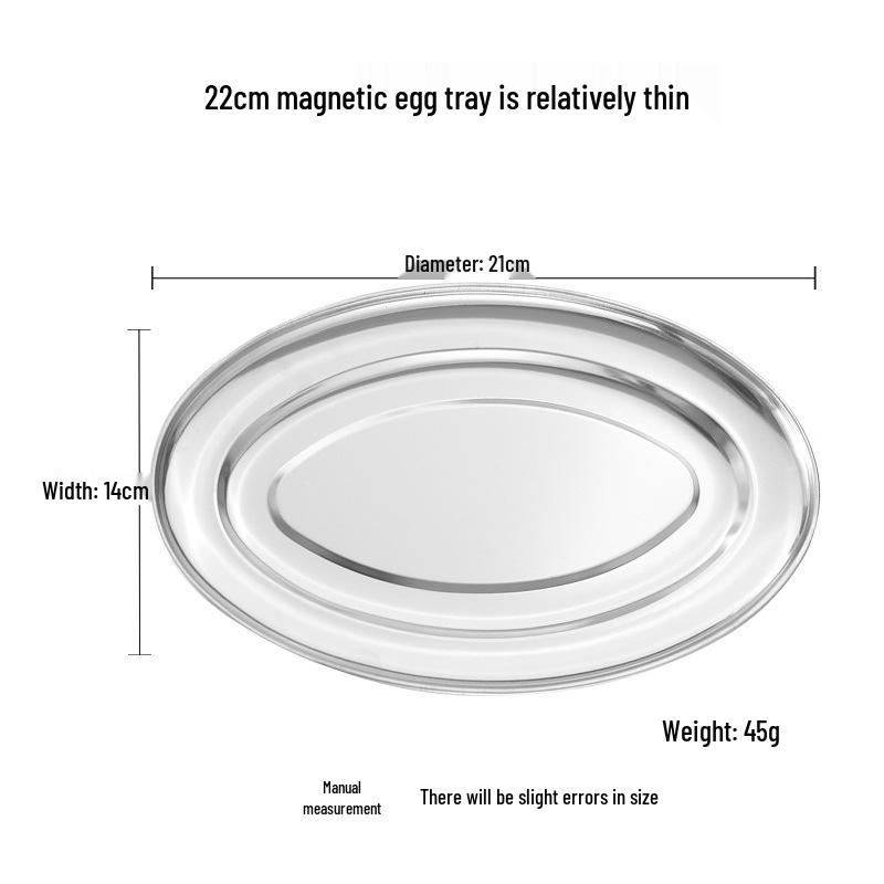 Stainless Steel Non-Magnetic Thickened Egg-Shaped Fish Plate for Home or Restaurant Use