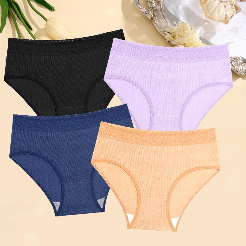 4Pcs/Set Ladies' Sexy Underwear Maternity Underpants Large Size Mommy Panties Pregnant Women's Panty Striped Underwear