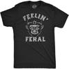 Mens Funny T Shirts Feelin Feral Sarcastic Halloween Werewolf Graphic Tee for Men
